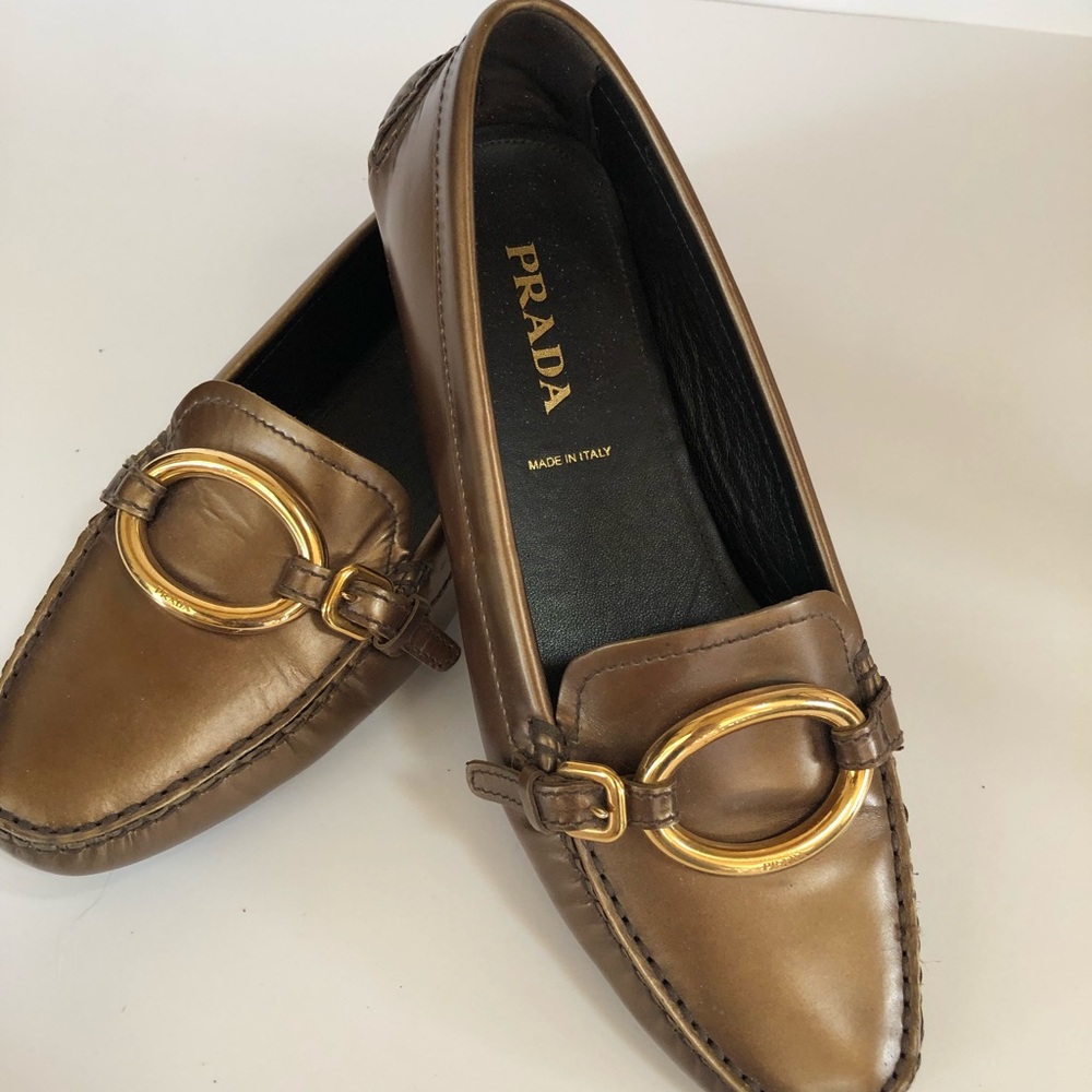 Authentic Prada leather flats